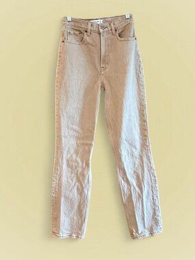 tan 90s straight ultra high rise jeans